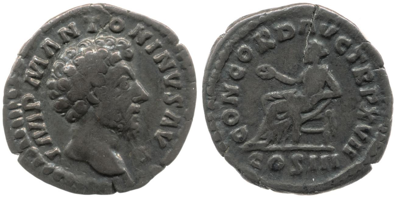 RIC III Marcus Aurelius 59, аверс, bm