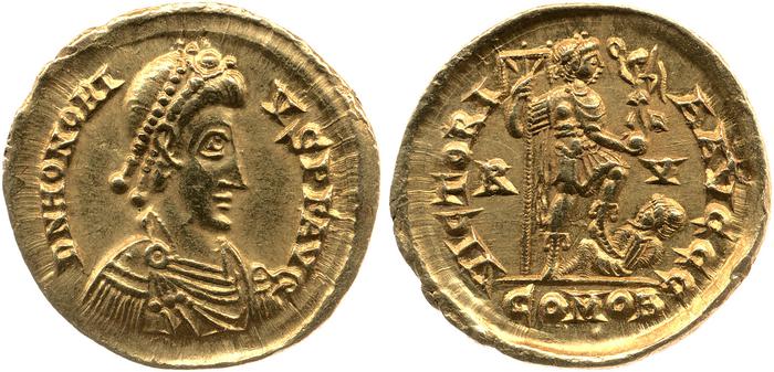 RIC X Honorius 1287, реверс, bm