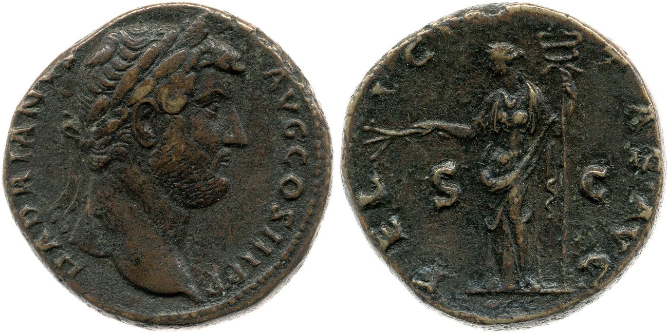 RIC II, Part 3 (second edition) Hadrian 2255, аверс, bm