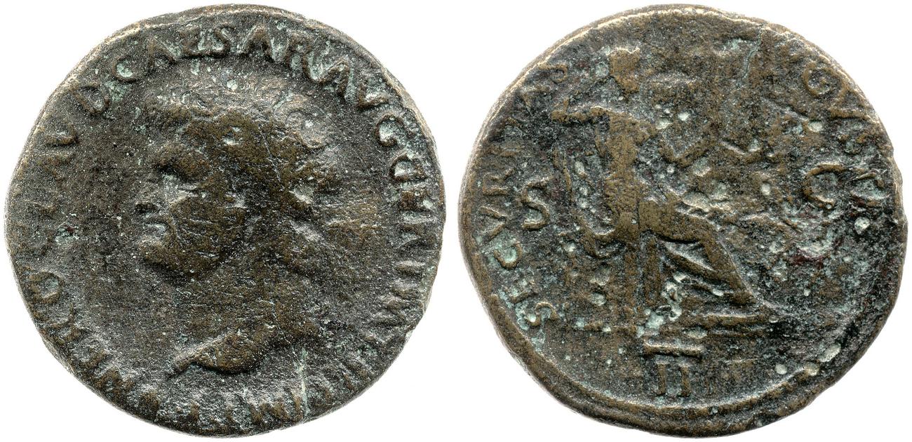 RIC I (second edition) Nero 405, аверс, bm
