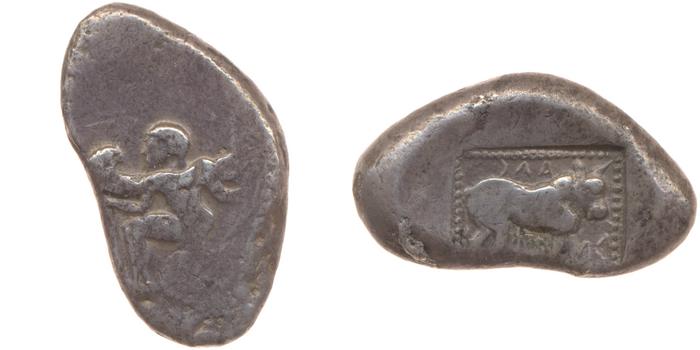 реверс Uncertain Carian mint A Konuk 2007 M32