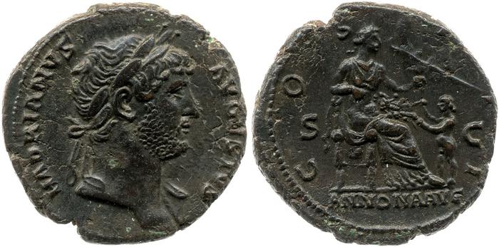 RIC II, Part 3 (second edition) Hadrian 745, реверс, bm