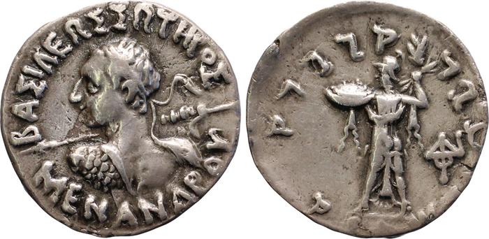 Bactrian and Indo-Greek Coinage Menander I 17.1, bm