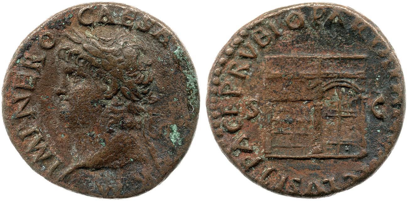 RIC I (second edition) Nero 348, аверс, bm