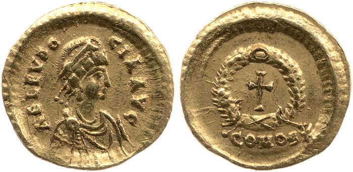 RIC X Theodosius II (East) 253, реверс, bm