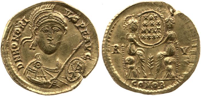 RIC X Honorius 1331, реверс, bm