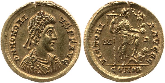 RIC X Honorius 1206, реверс, bm