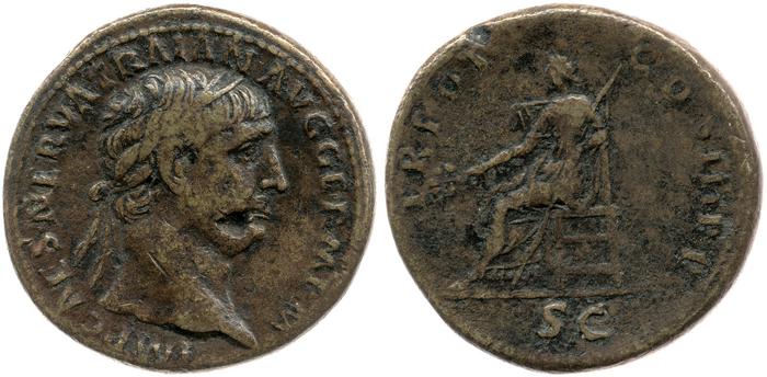 RIC II Trajan 413, реверс, bm