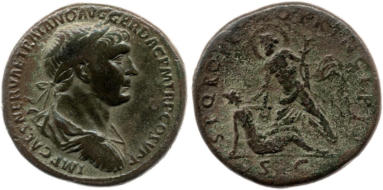 RIC II Trajan 557, аверс, bm