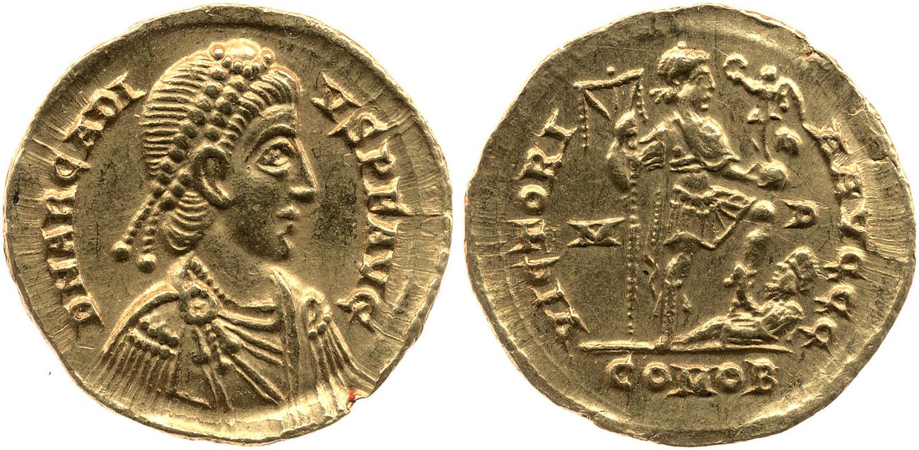 RIC X Honorius 1205, аверс, bm