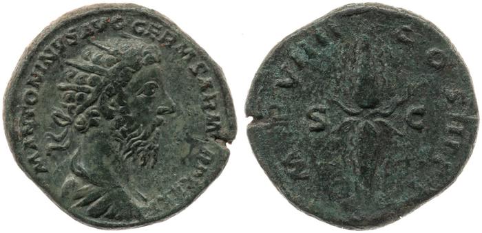 RIC III Marcus Aurelius 1220, реверс, bm