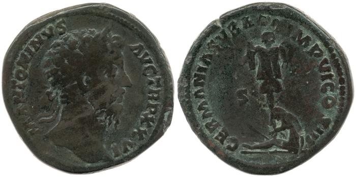 RIC III Marcus Aurelius 1021, реверс, bm