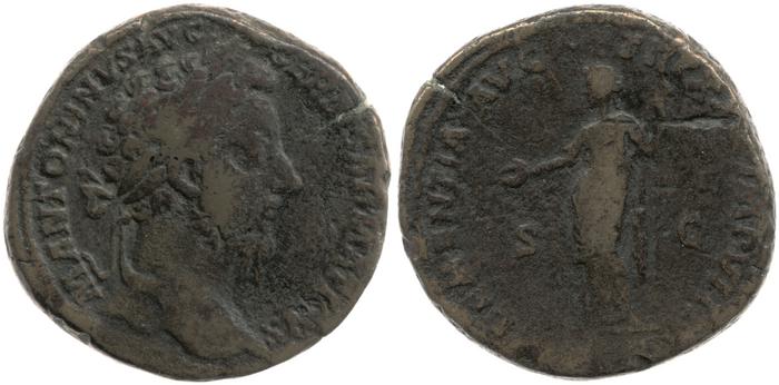 RIC III Marcus Aurelius 1158, реверс, bm