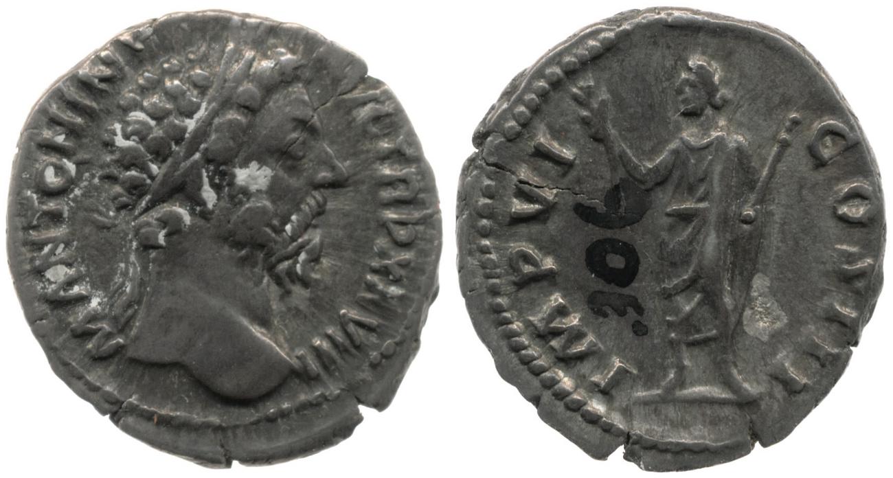 RIC III Marcus Aurelius 296, аверс, bm