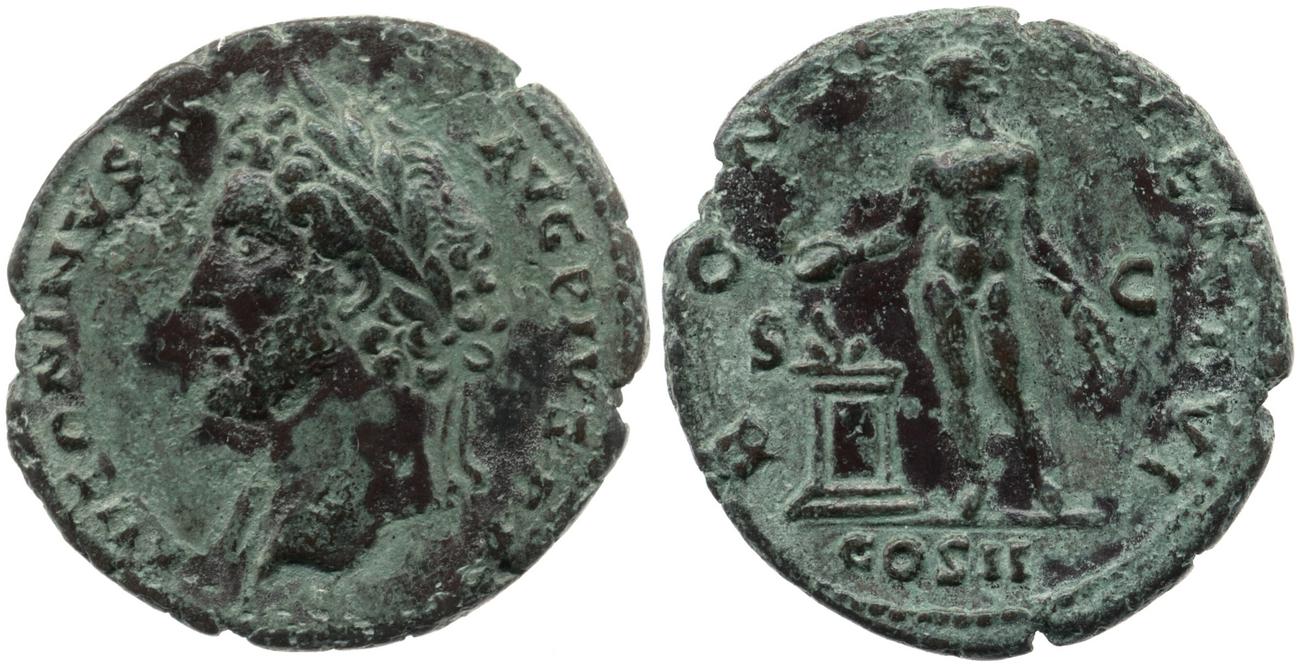 RIC III Antoninus Pius 555B, аверс, bm