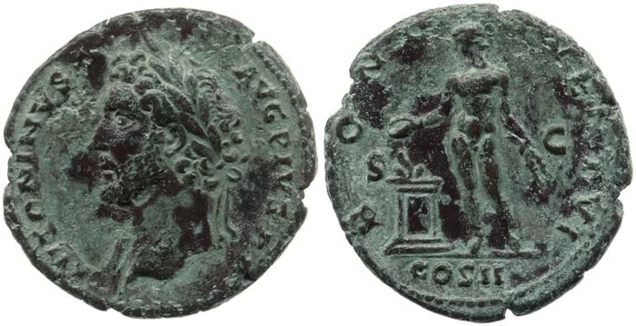 RIC III Antoninus Pius 555B, реверс, bm