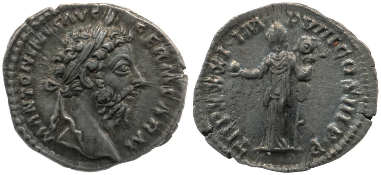 аверс RIC III Marcus Aurelius 374