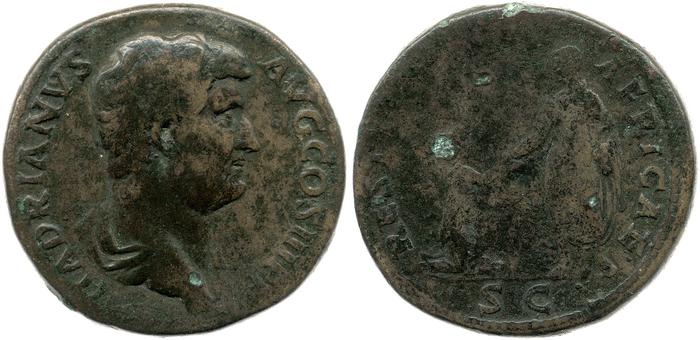 RIC II, Part 3 (second edition) Hadrian 1816, реверс, bm