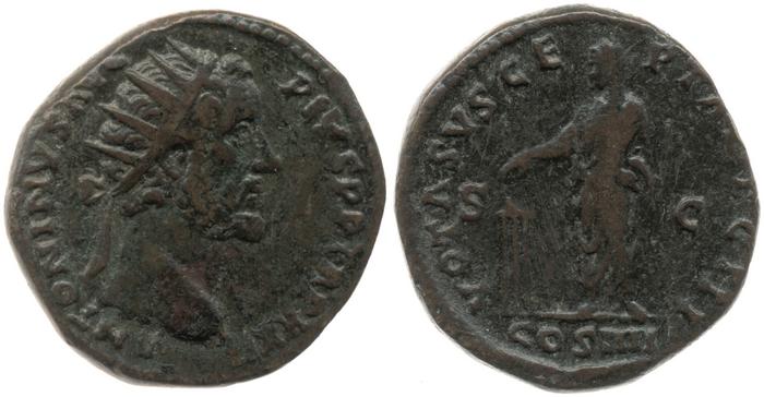 RIC III Antoninus Pius 1020, реверс, bm