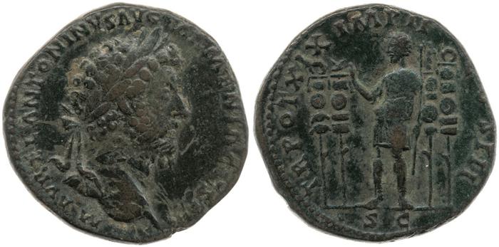 реверс RIC III Marcus Aurelius 909