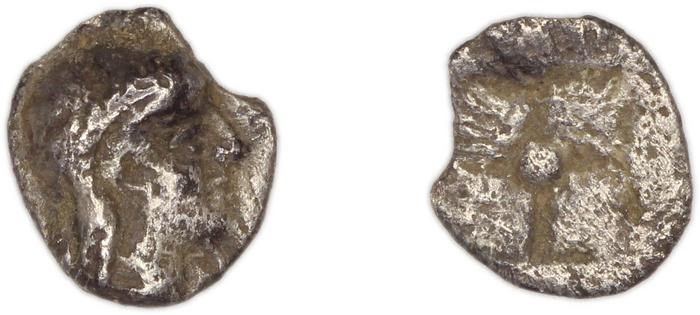 реверс Colophon Milne 1941 Period II, half-obols, quarter obols