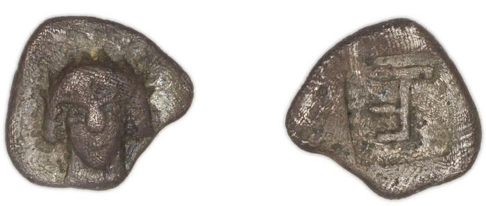 Colophon Milne 1941 Period I, quarter-obols (TE), реверс, bm