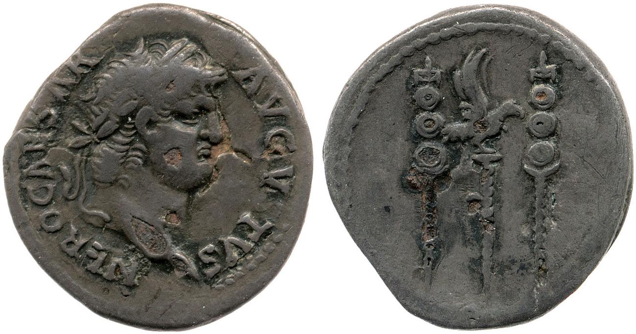 RIC I (second edition) Nero 68, аверс, bm