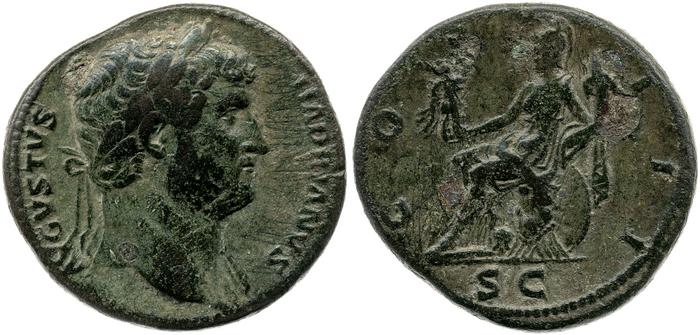 RIC II, Part 3 (second edition) Hadrian 876, реверс, bm