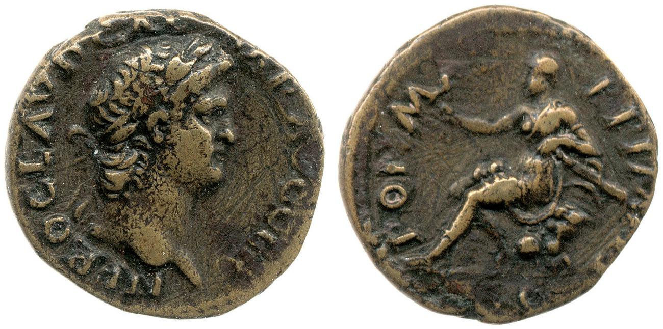 RIC I (second edition) Nero 223, аверс, bm