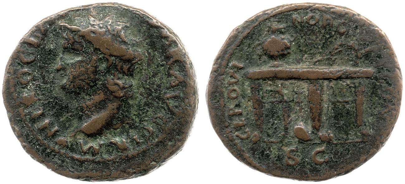 RIC I (second edition) Nero 487, аверс, bm