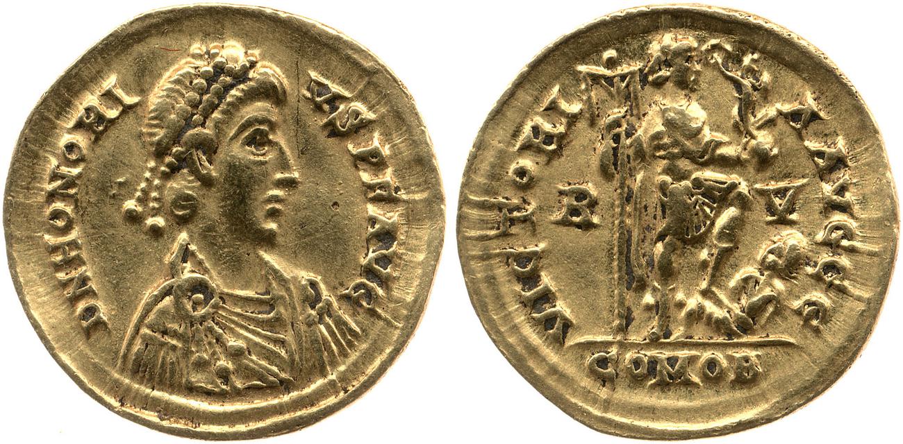 RIC X Honorius 1287, аверс, bm