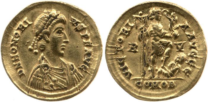 RIC X Honorius 1287, реверс, bm
