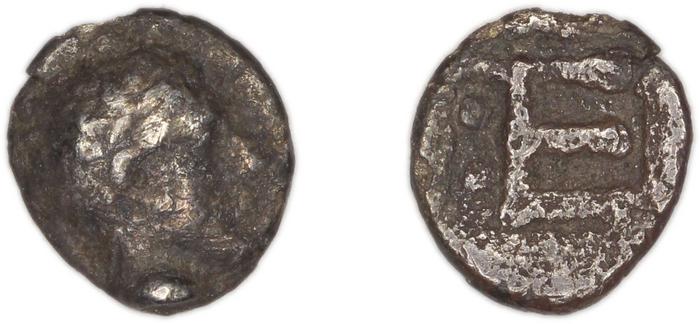 Colophon Milne 1941 Period II, quarter-obols, реверс, bm