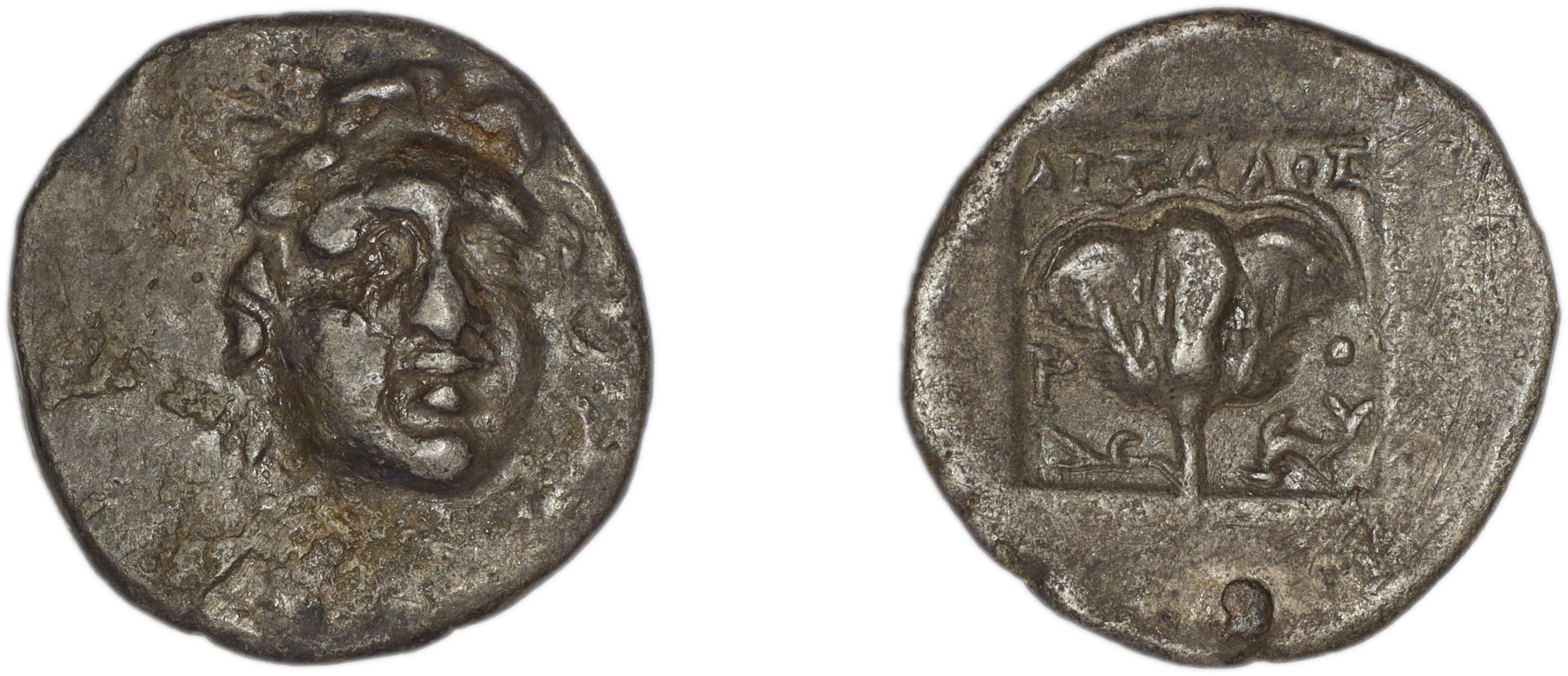 Rhodes Jenkins 1989 Group D hemidrachms, аверс, bm
