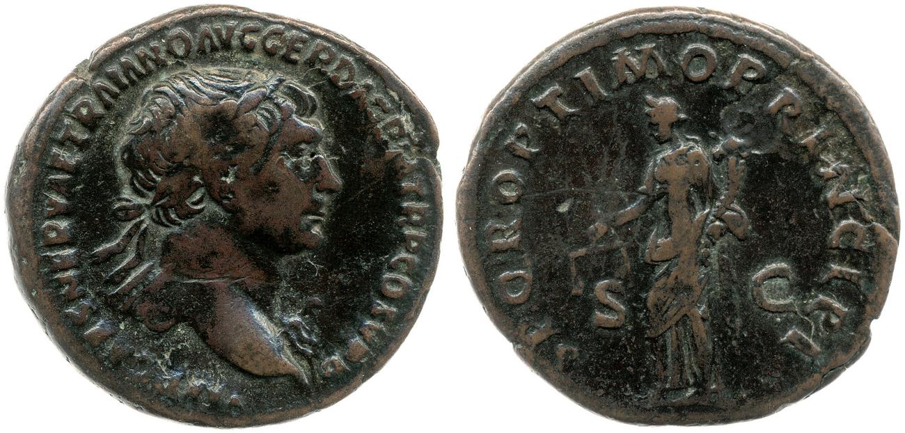RIC II Trajan 497, аверс, bm