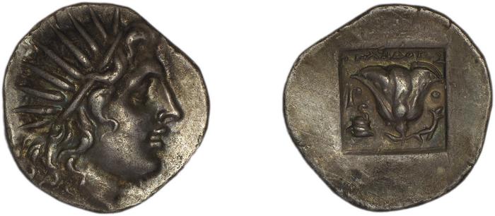 Rhodes Jenkins 1989 Group B drachms, реверс, bm