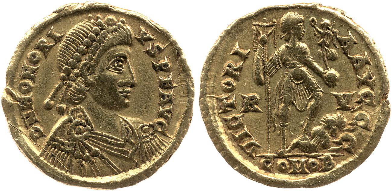 RIC X Honorius 1321, аверс, bm