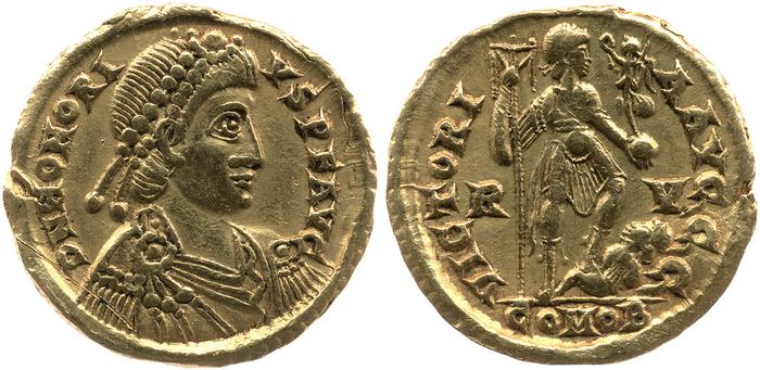 RIC X Honorius 1321, реверс, bm