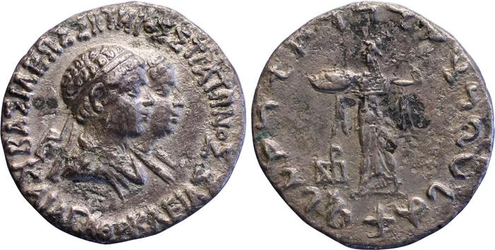 Bactrian and Indo-Greek Coinage Strato I and Agathocleia 5.1, bm