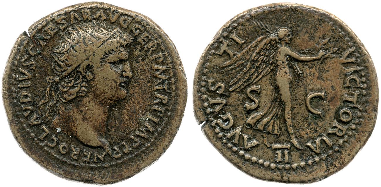 RIC I (second edition) Nero 204, аверс, bm