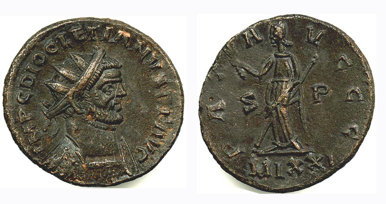 аверс RIC V Carausius issuing for Diocletian/Maximian 9