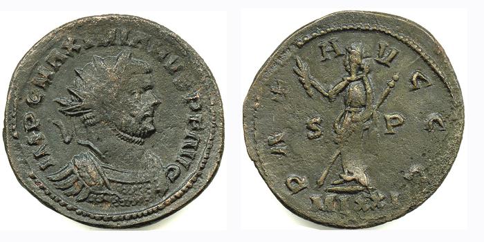 RIC V Carausius issuing for Diocletian/Maximian 34, реверс, bm