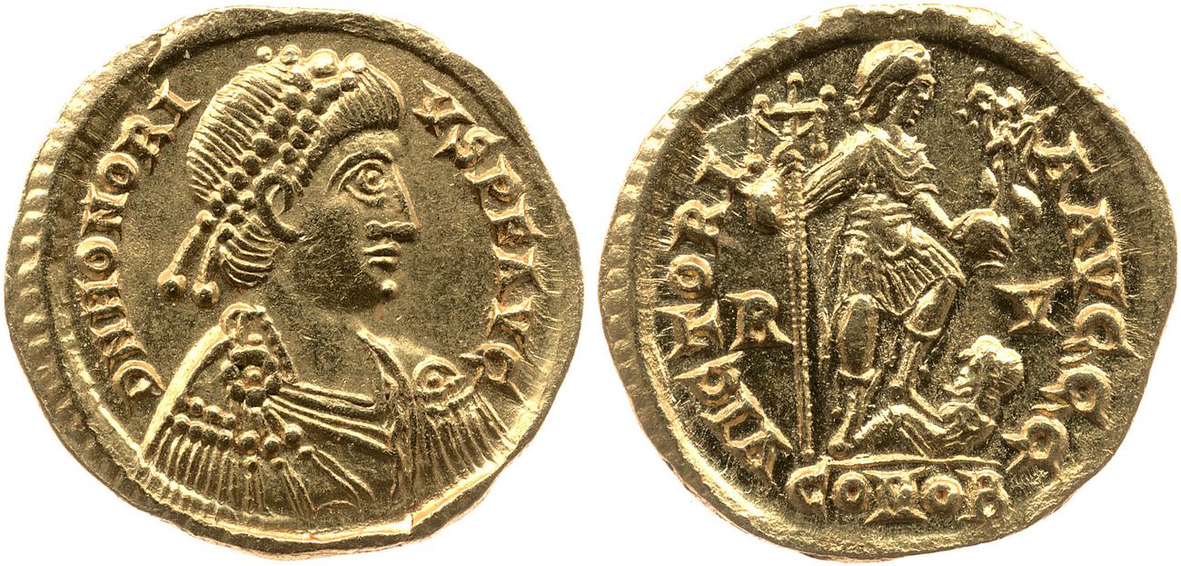 RIC X Honorius 1328, аверс, bm