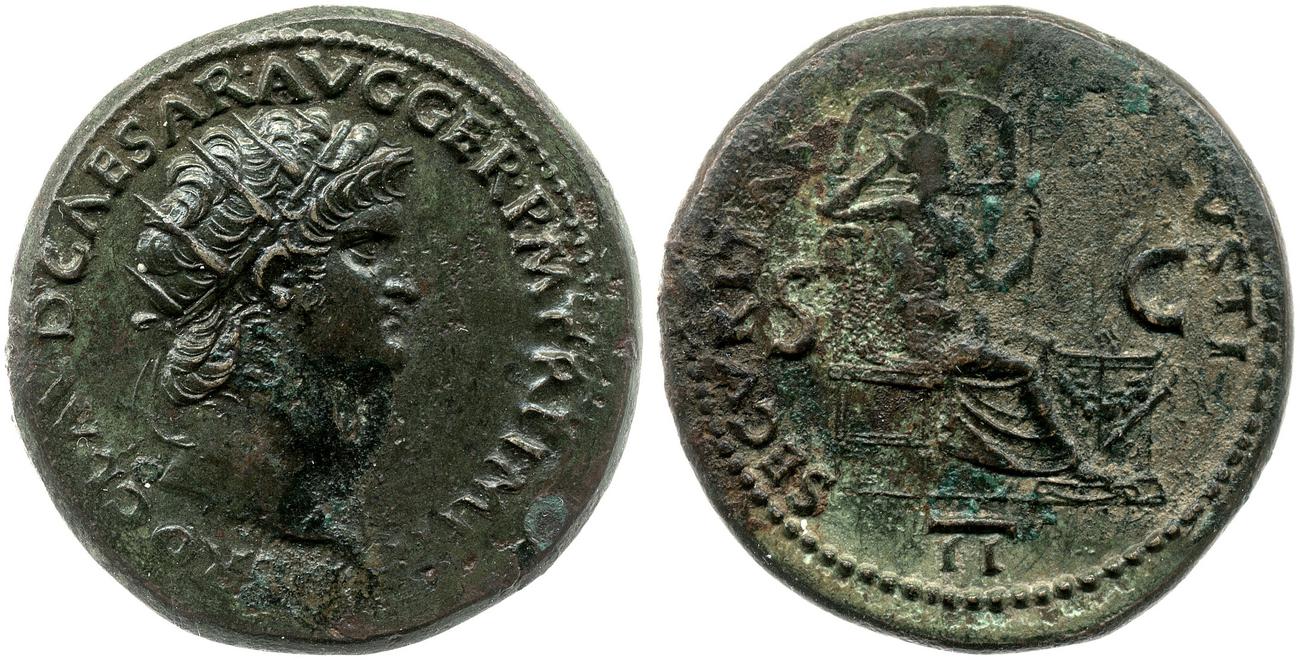 RIC I (second edition) Nero 190, аверс, bm