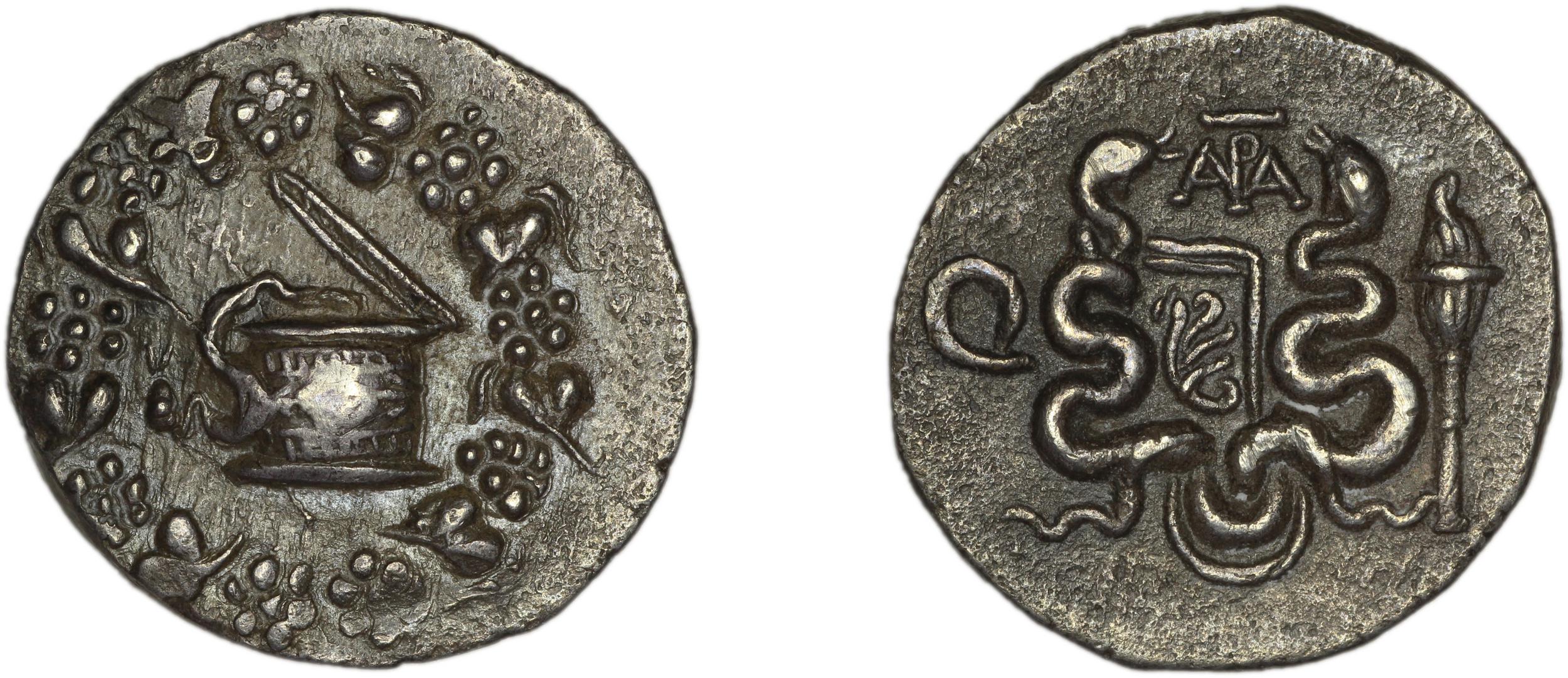 ATRA, issuer of cistophori Ephesus Metcalf 2017  p. 57, 4.6 A, аверс, bm