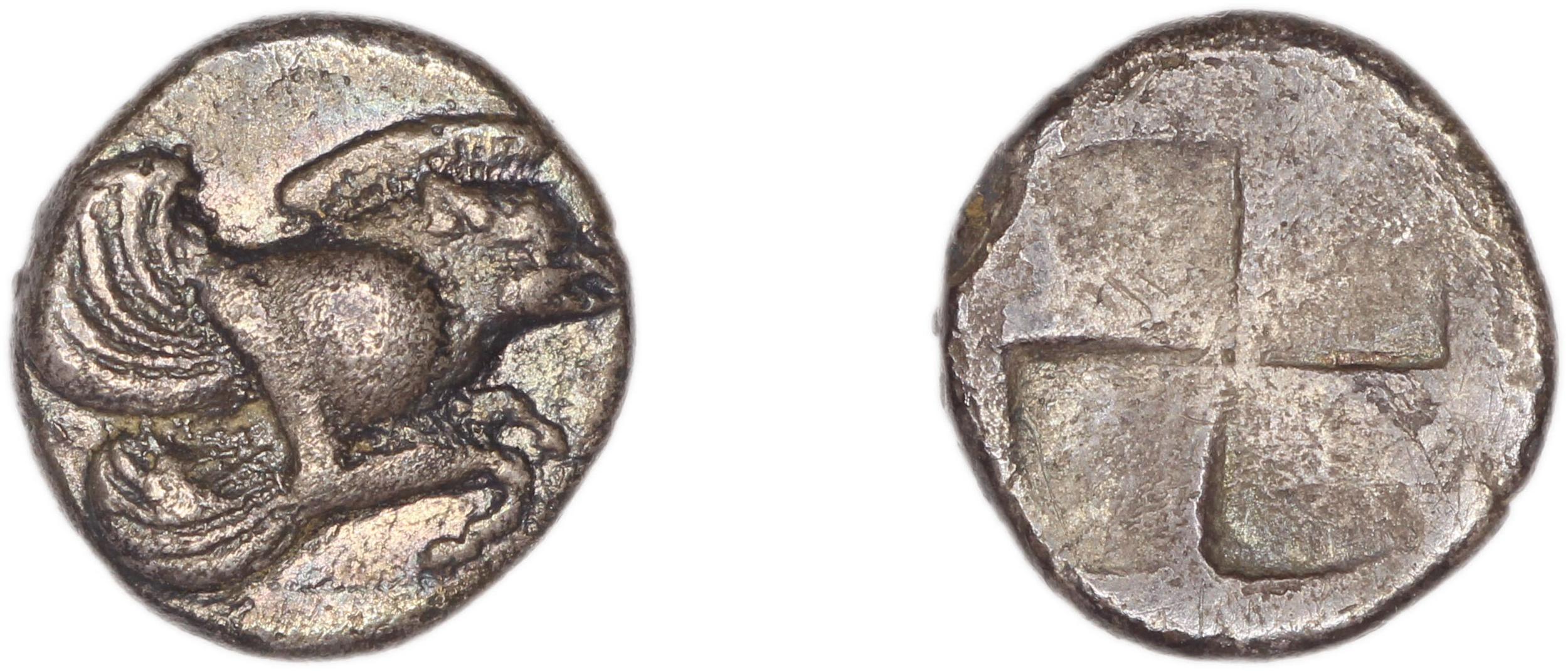 Clazomenae Dengate 1967 II diobols, аверс, bm