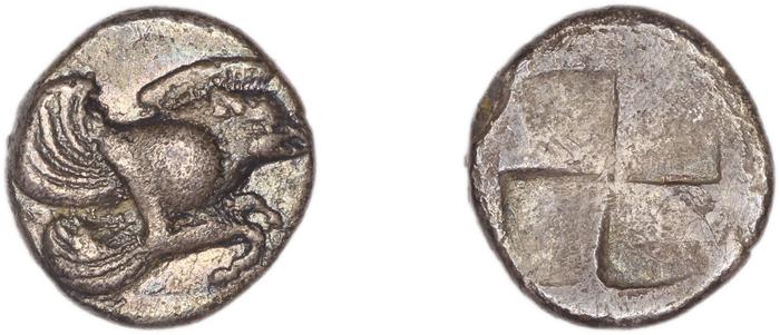 Clazomenae Dengate 1967 II diobols, реверс, bm