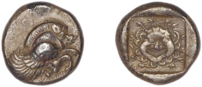 Clazomenae Dengate 1967 IM diobols, реверс, bm
