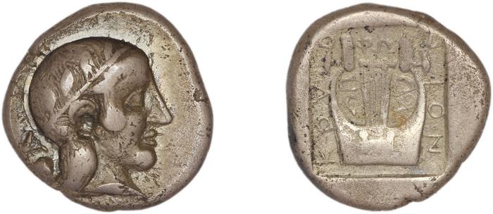 Colophon Milne 1941 Period II, drachms and obols, реверс, bm