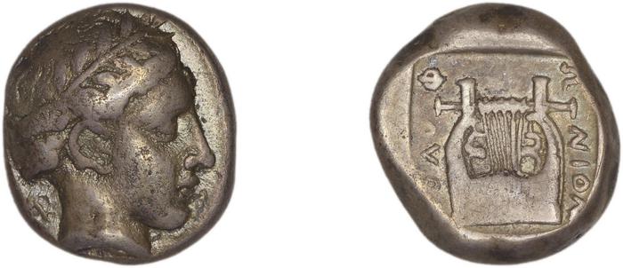 Colophon Milne 1941 Period II, drachms and obols, реверс, bm